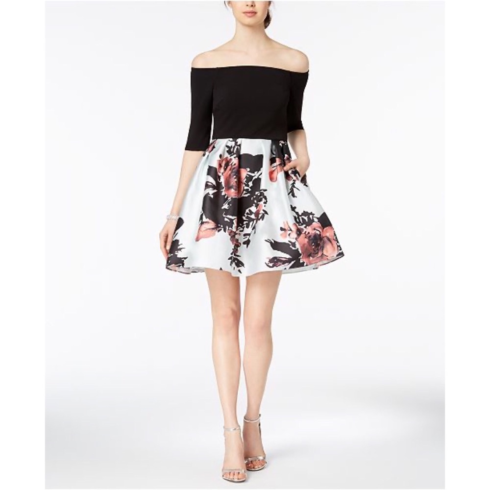 NWT Betsy &Adam Off-The-Shoulder Fit & Flare Dress